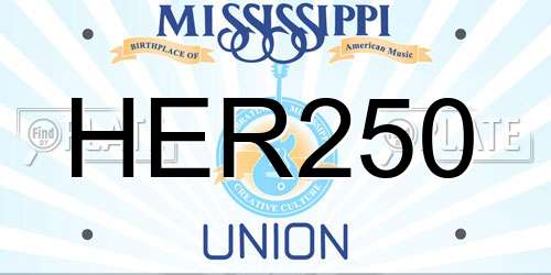 HER250 Mississippi License Plate