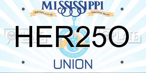 HER25O Mississippi License Plate