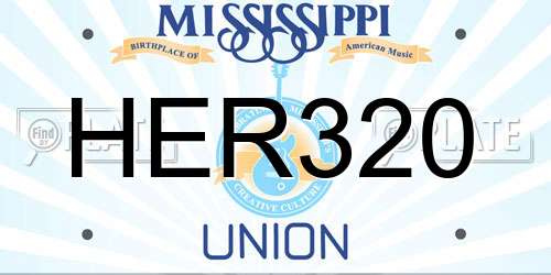 HER320 Mississippi License Plate