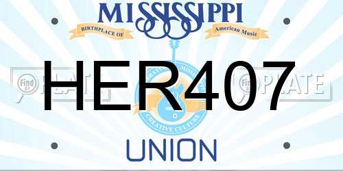 HER407 Mississippi License Plate