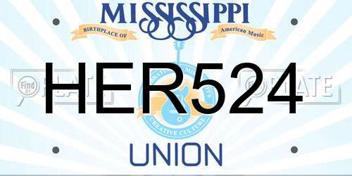 HER524 Mississippi License Plate