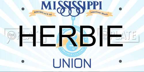 HERBIE Mississippi License Plate