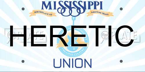 HERETIC Mississippi License Plate