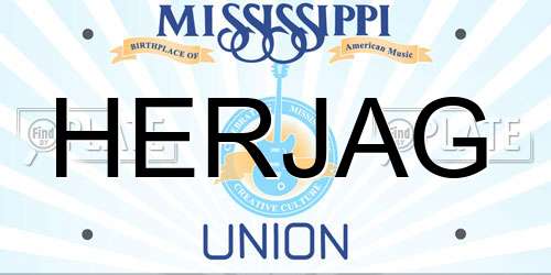 HERJAG Mississippi License Plate