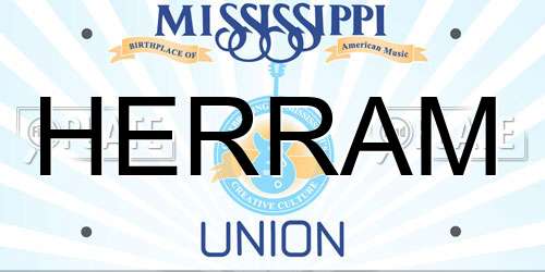 HERRAM Mississippi License Plate