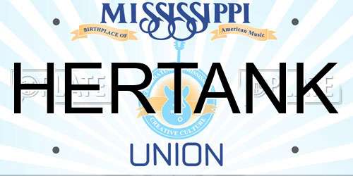 HERTANK Mississippi License Plate