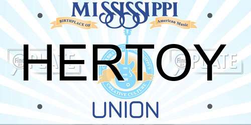 HERTOY Mississippi License Plate