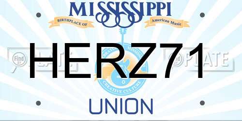 HERZ71 Mississippi License Plate