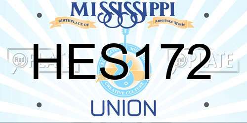 HES172 Mississippi License Plate