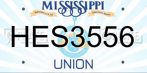 HES3556 Mississippi License Plate