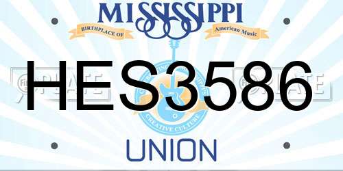 HES3586 Mississippi License Plate