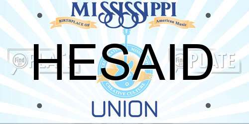 HESAID Mississippi License Plate