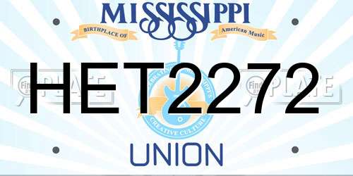 HET2272 Mississippi License Plate