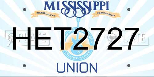 HET2727 Mississippi License Plate