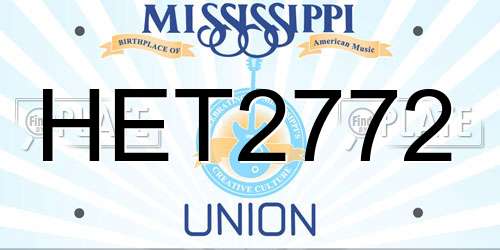 HET2772 Mississippi License Plate
