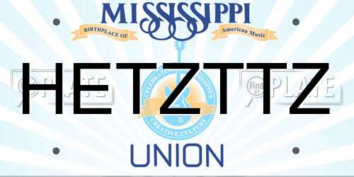 HETZTTZ Mississippi License Plate