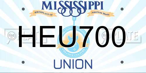 HEU700 Mississippi License Plate