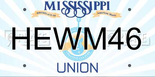 HEWM46 Mississippi License Plate