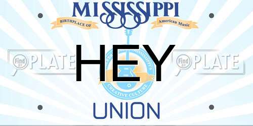 HEY Mississippi License Plate