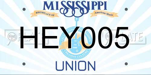 HEY005 Mississippi License Plate