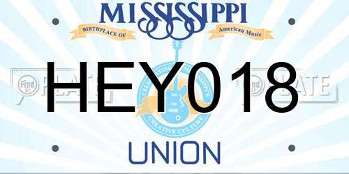 HEY018 Mississippi License Plate