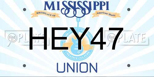 HEY47 Mississippi License Plate