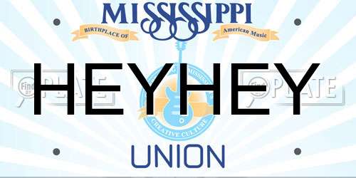 HEYHEY Mississippi License Plate
