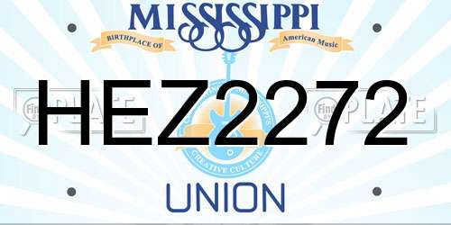 HEZ2272 Mississippi License Plate