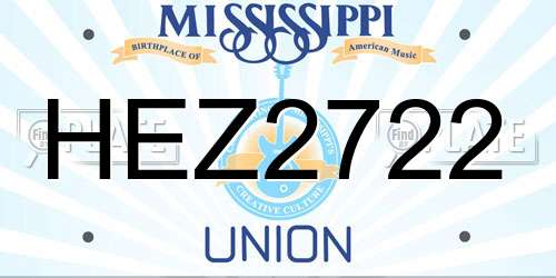 HEZ2722 Mississippi License Plate