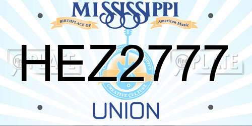 HEZ2777 Mississippi License Plate