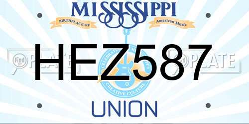 HEZ587 Mississippi License Plate