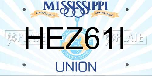 HEZ61I Mississippi License Plate