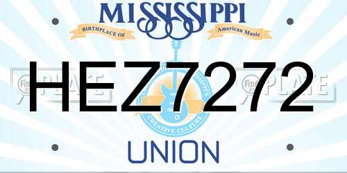 HEZ7272 Mississippi License Plate