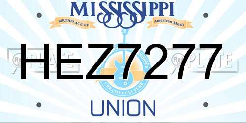 HEZ7277 Mississippi License Plate