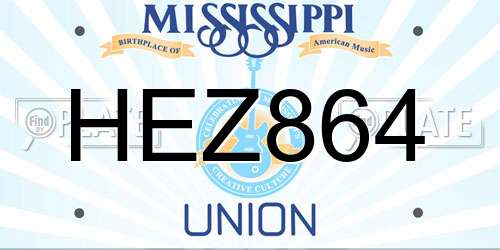 HEZ864 Mississippi License Plate