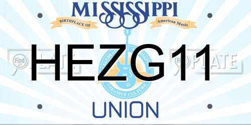 HEZG11 Mississippi License Plate
