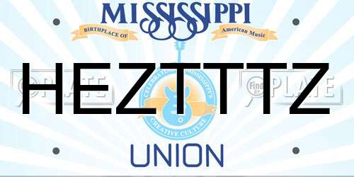 HEZTTTZ Mississippi License Plate