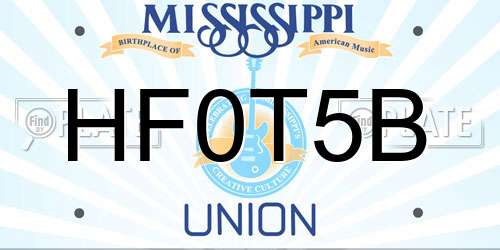 HF0T5B Mississippi License Plate