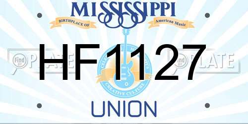 HF1127 Mississippi License Plate