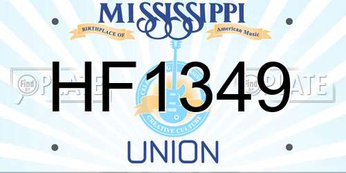 HF1349 Mississippi License Plate