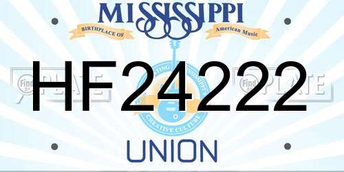 HF24222 Mississippi License Plate