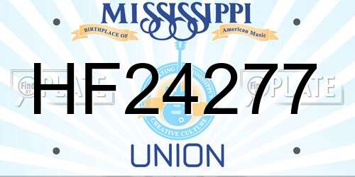 HF24277 Mississippi License Plate