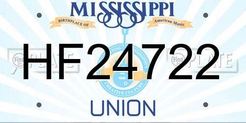 HF24722 Mississippi License Plate