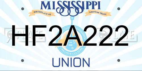 HF2A222 Mississippi License Plate