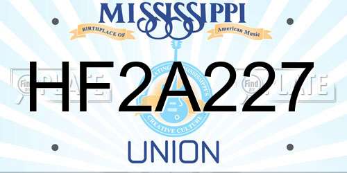 HF2A227 Mississippi License Plate