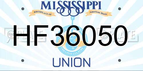HF36050 Mississippi License Plate