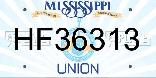 HF36313 Mississippi License Plate