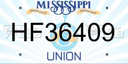 HF36409 Mississippi License Plate