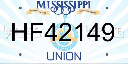 HF42149 Mississippi License Plate