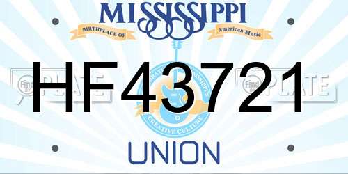 HF43721 Mississippi License Plate